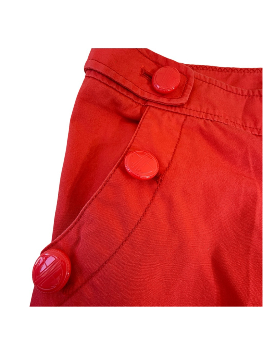 Lilly Pulitzer Red Wide Leg Sailor Pants Women’s Size 12 Nautical Button Detail - Picture 8 of 9